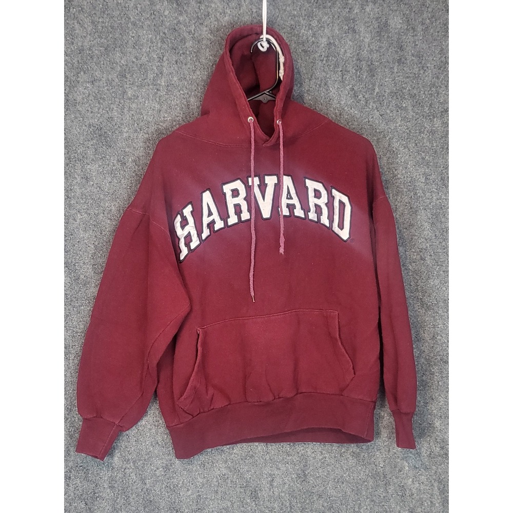 VTG Harvard Hoodie Authentic Life‎ Apparel Pullover Mens Size L College Maroon